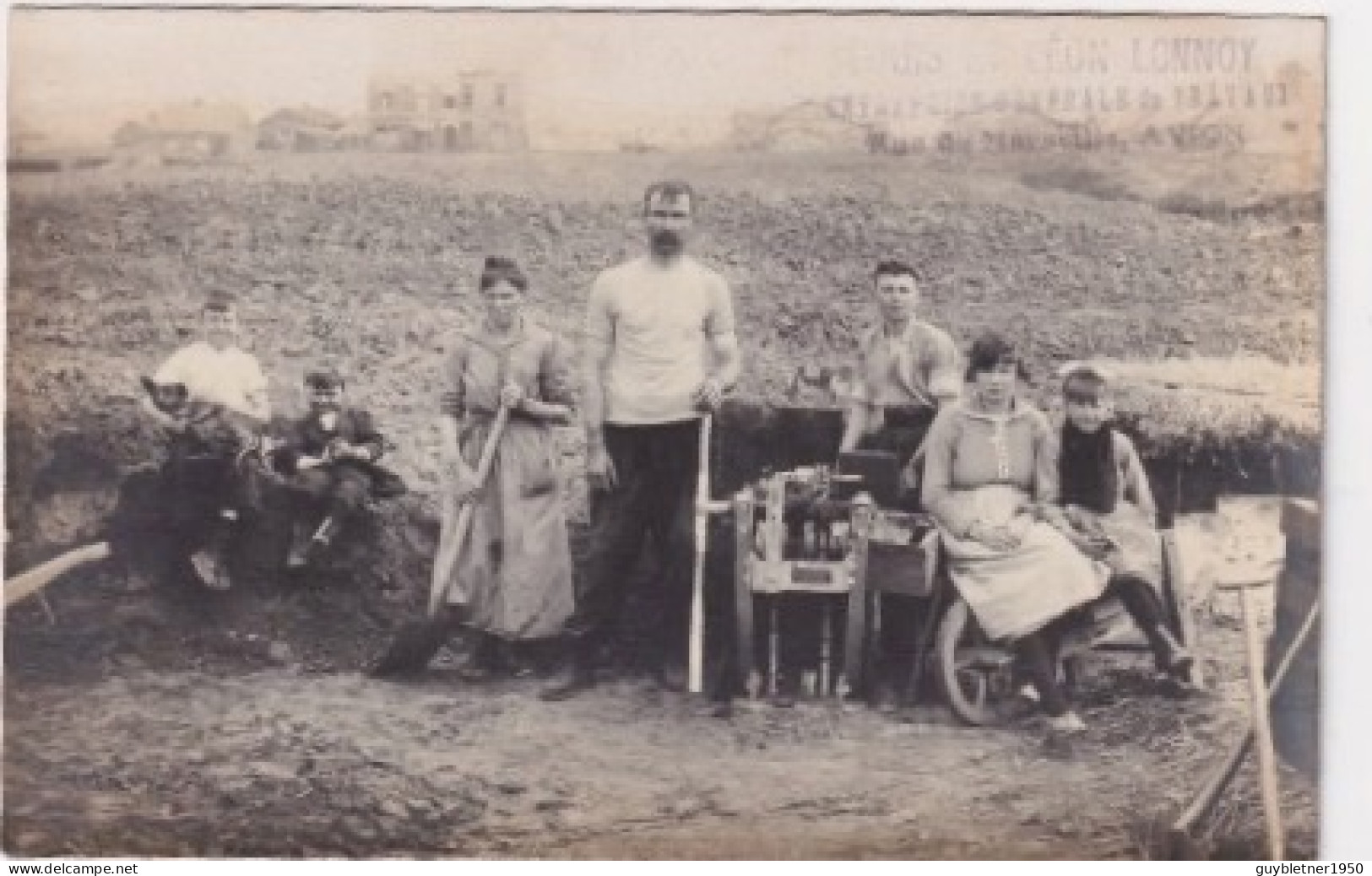 Carte Photo Louis Et Léon Lonnoy Entreprise Générale De Travaux Rue De Marseille A Avion - Avion