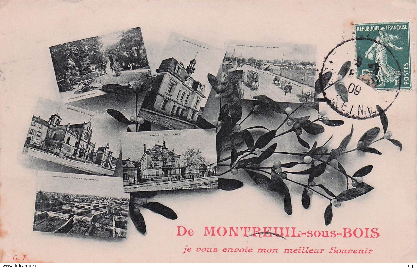 Montreuil  -  Souvenir - Fleurs -  CPA °J - Montreuil