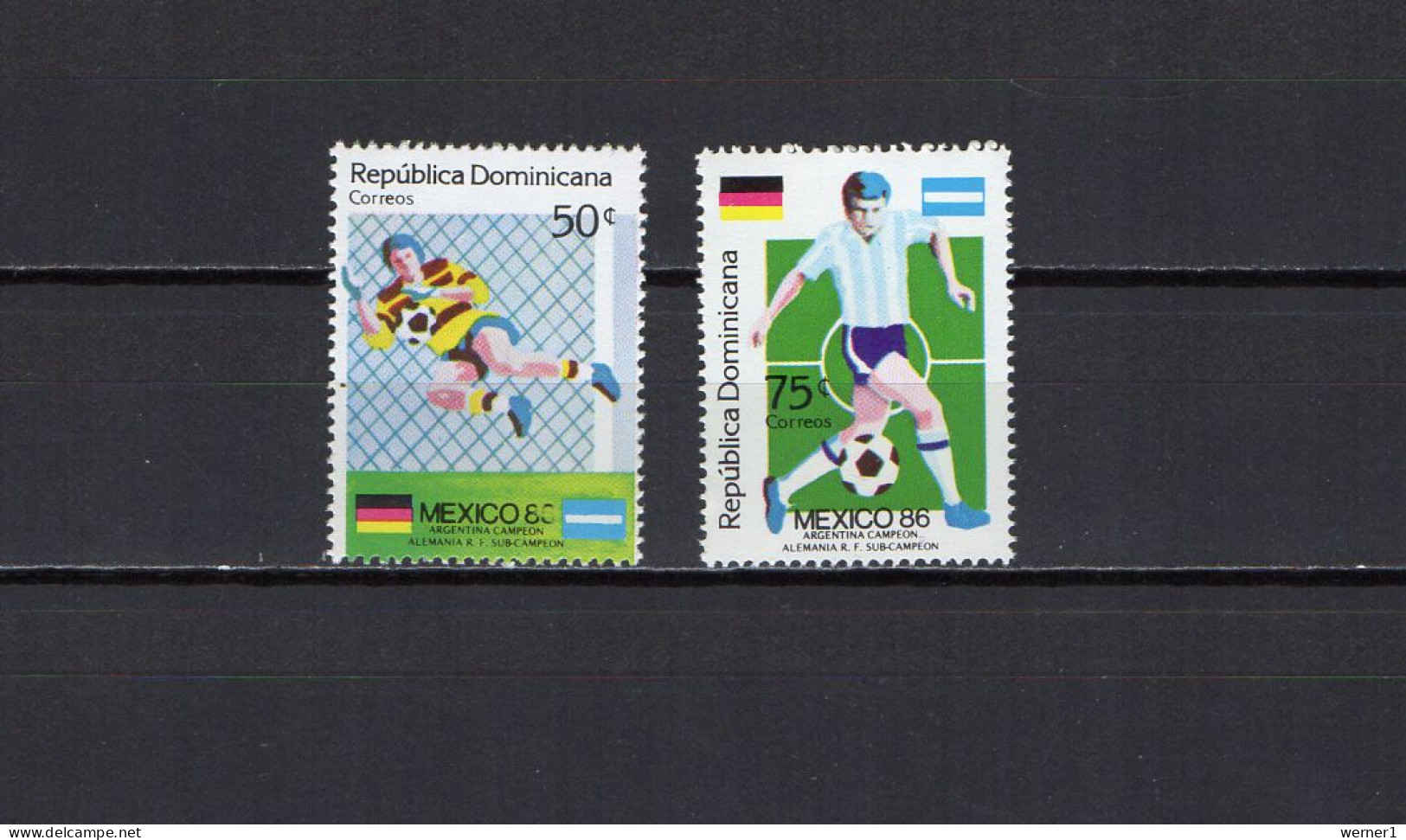 Dominican Republic 1986 Football Soccer World Cup Set Of 2 MNH - 1986 – Mexico