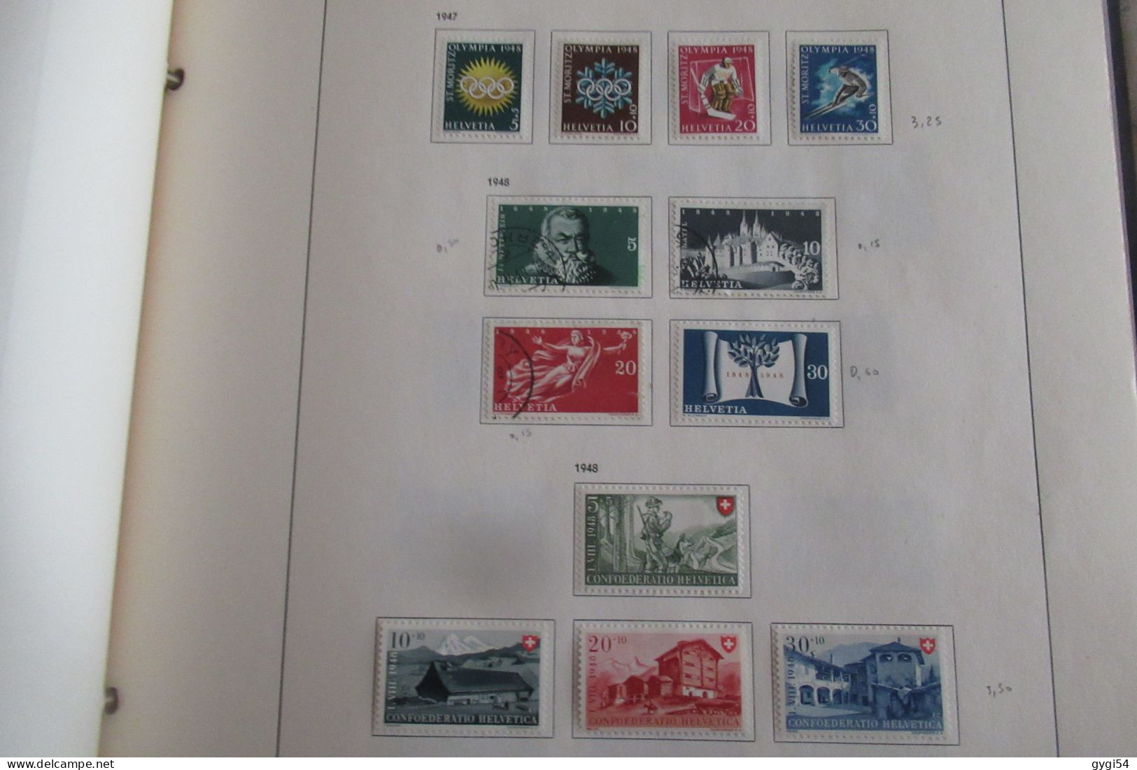 SUISSE 1944 - 1959 OBLI MLH - Collections (sans Albums)