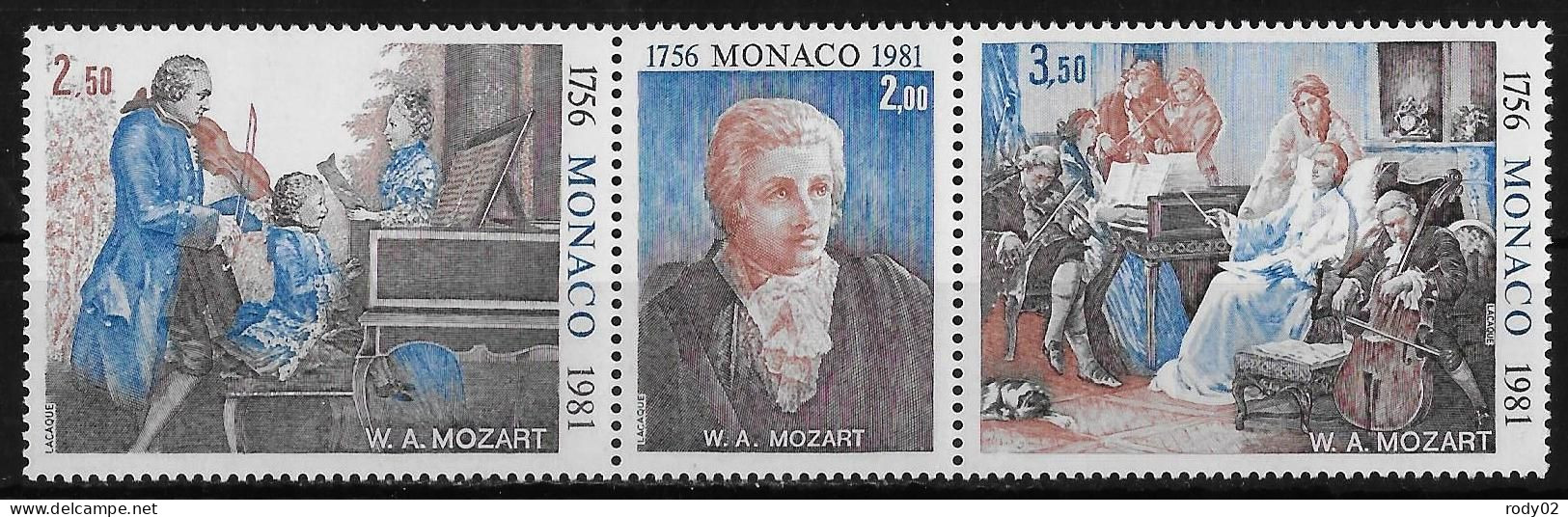 MONACO - MUSIQUE - MOZART - N° 1270 A 1272  - NEUF** MNH - Musik