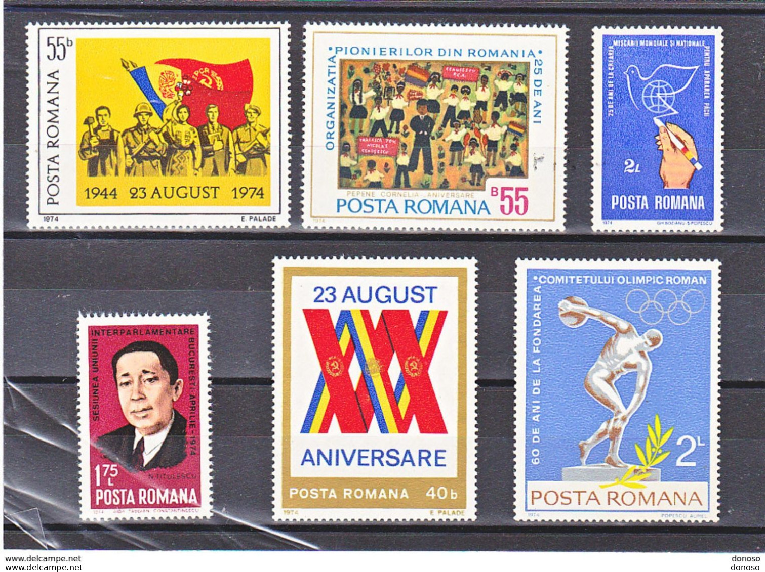 ROUMANIE 1974 Yvert 2834-2835, 2854, 2861-2862, 2878 NEUF** MNH Cote 5 Euros - Unused Stamps