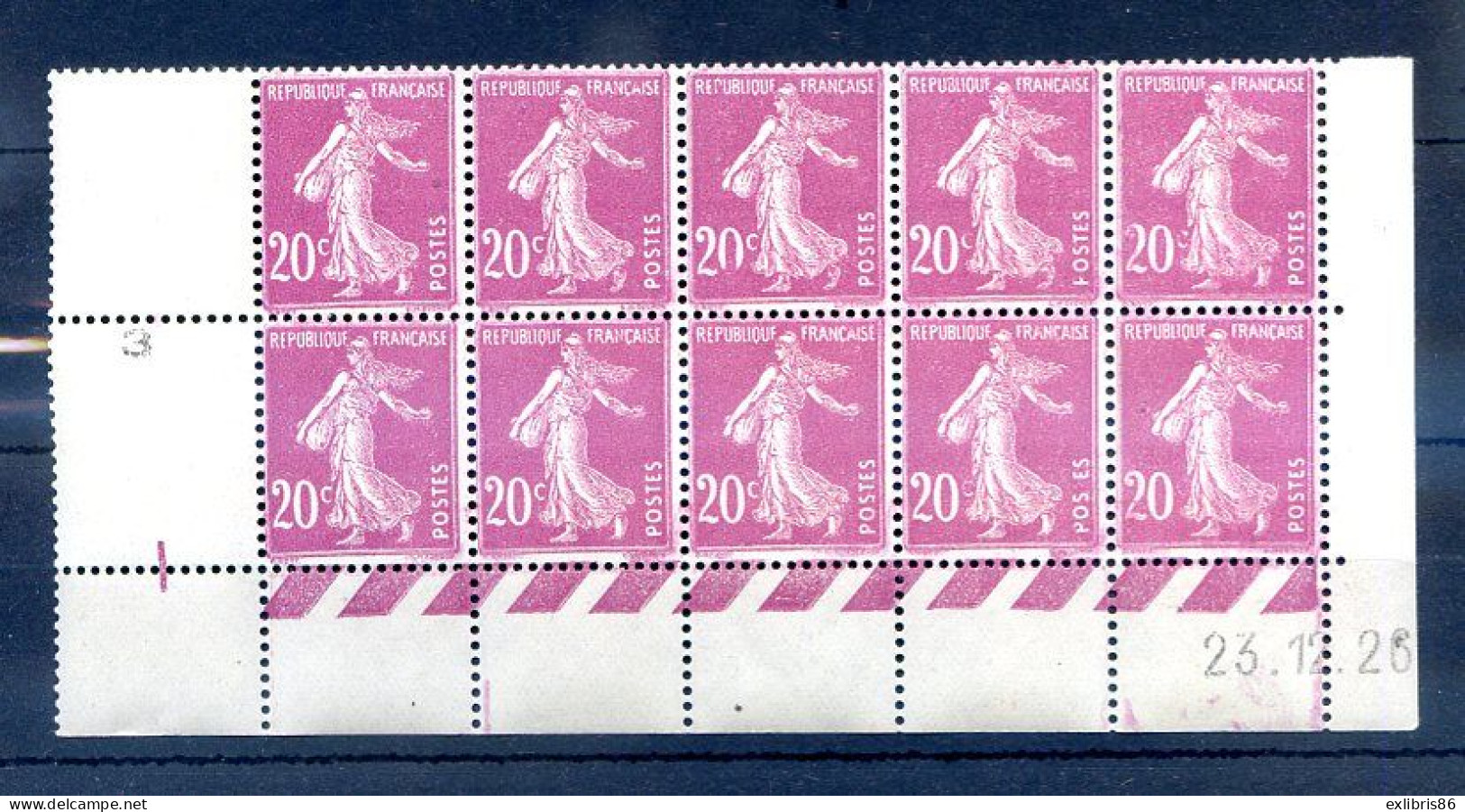 060524  YVERT N° 190 En Coin Daté   Bloc De 10 Avec 4 Variétés Dont Sans Le C - Nuevos