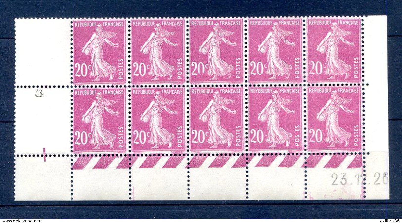 060524  YVERT N° 190 En Coin Daté   Bloc De 10 Avec 4 Variétés Dont Sans Le C - Neufs