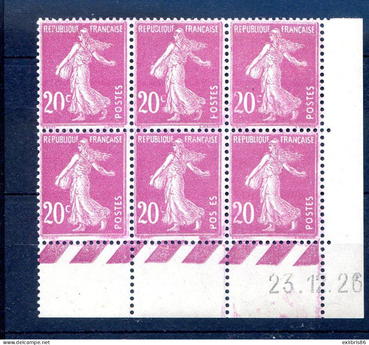 060524  YVERT N° 190 En Coin Daté   Bloc De 6 Avec 4 Variétés Dont Sans Le C - Unused Stamps