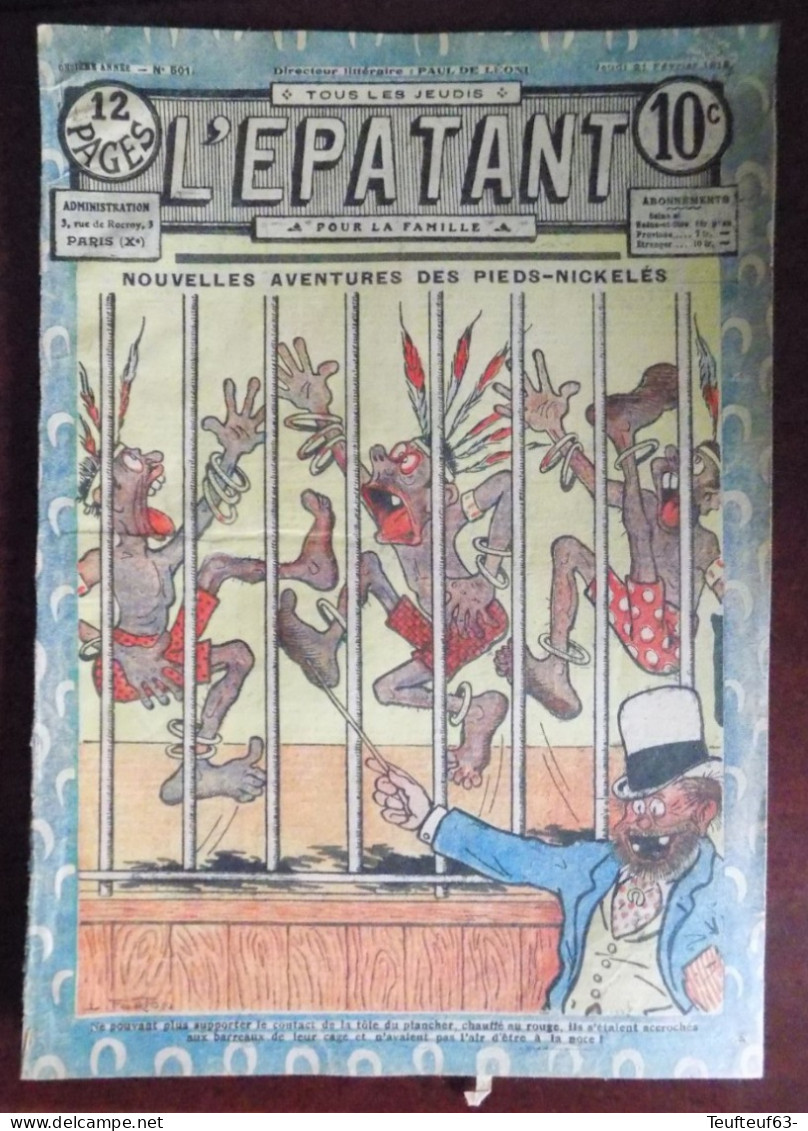 L'Epatant N° 501 Pieds Nickelés - Couv. Forton - Andere Tijdschriften