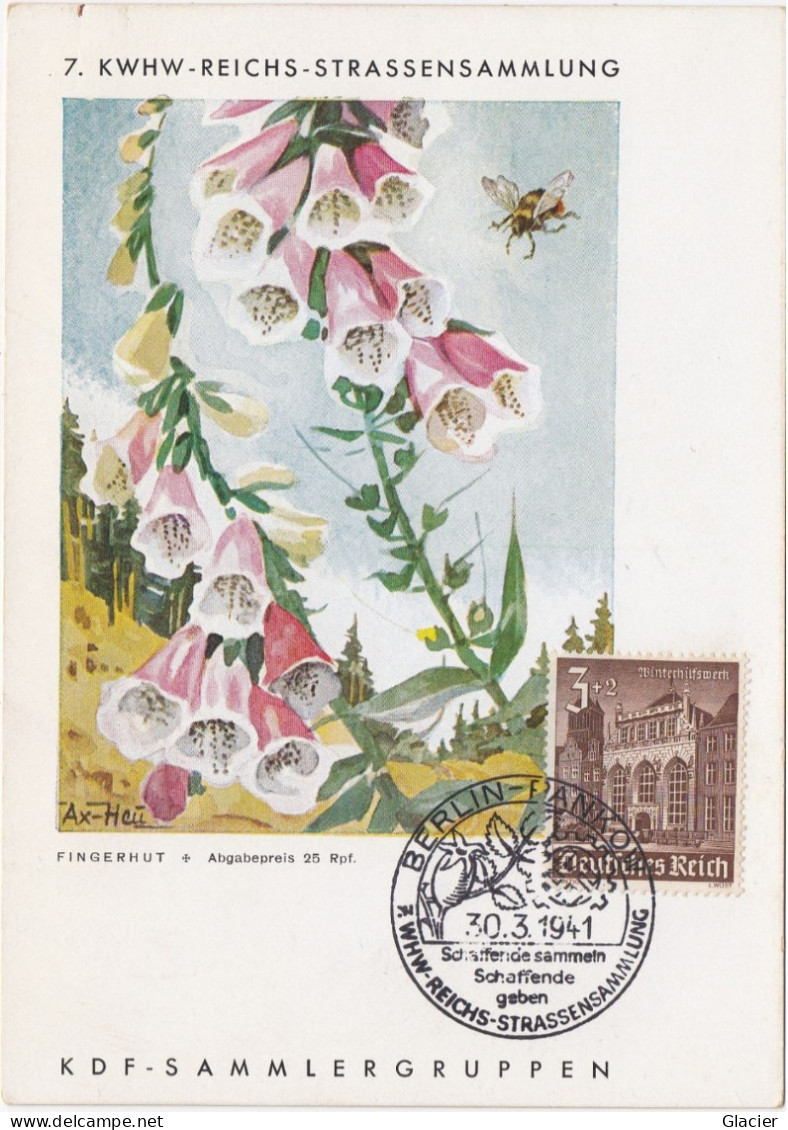 Dt- Reich - Postkarte 7. KWHW- Reichs- Strassensammlung - KDF- Sammlergruppen, Mit SST Frankfurt/ Main Vom 30.3.41 - Guerre 1939-45