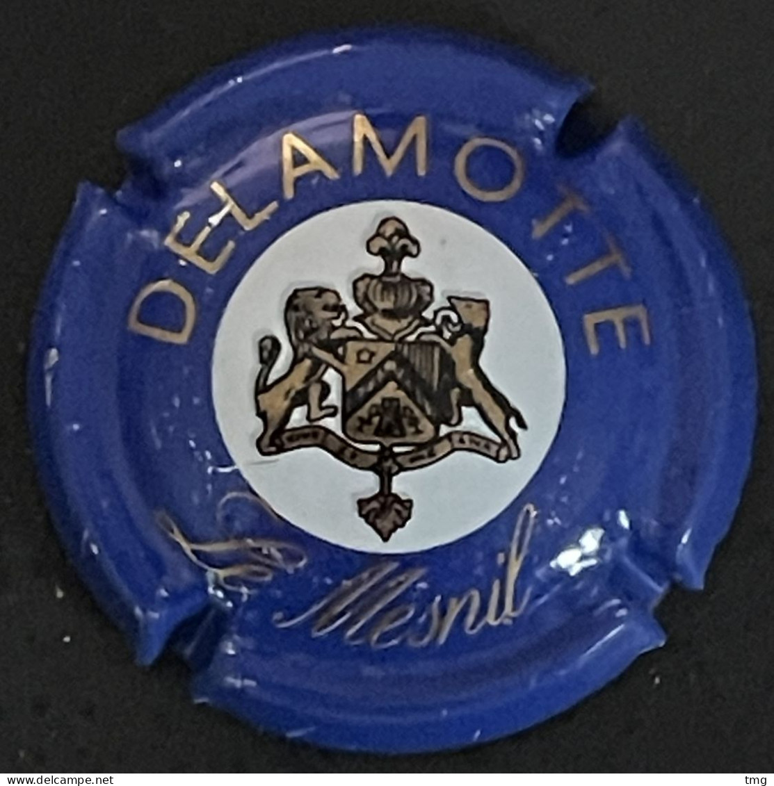 134 - 12 - Delamotte Père & Fils, Bleu, Lettres Fines, Le Mesnil (côte 3 €) Capsule De Champagne - Otros & Sin Clasificación