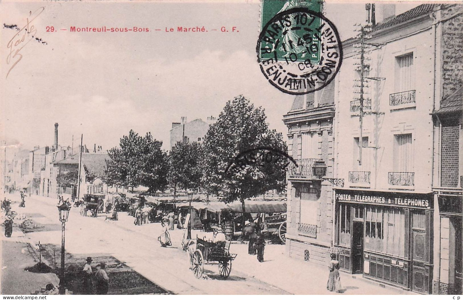 Montreuil  - Le Marché  -  CPA °J - Montreuil