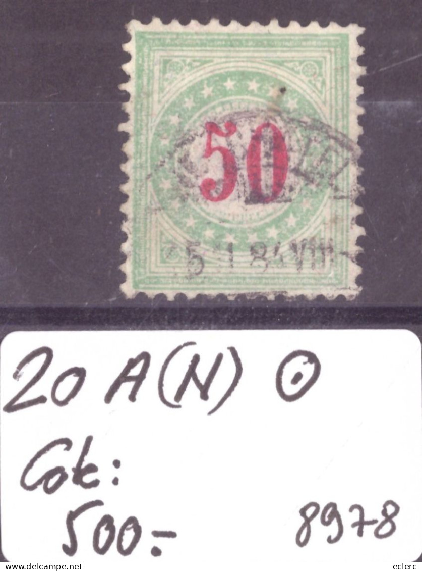 TAXE VERT-BLEU  - No 20A (N)  OBLITERE   - COTE: 500.- - Portomarken