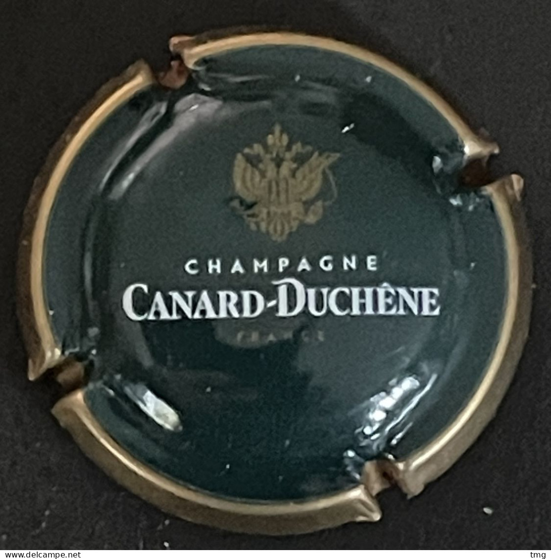 225a - 77e - Canard-Duchêne, Vert Foncé, Contour Or (côte 1,5 €) Capsule De Champagne - Canard Duchêne