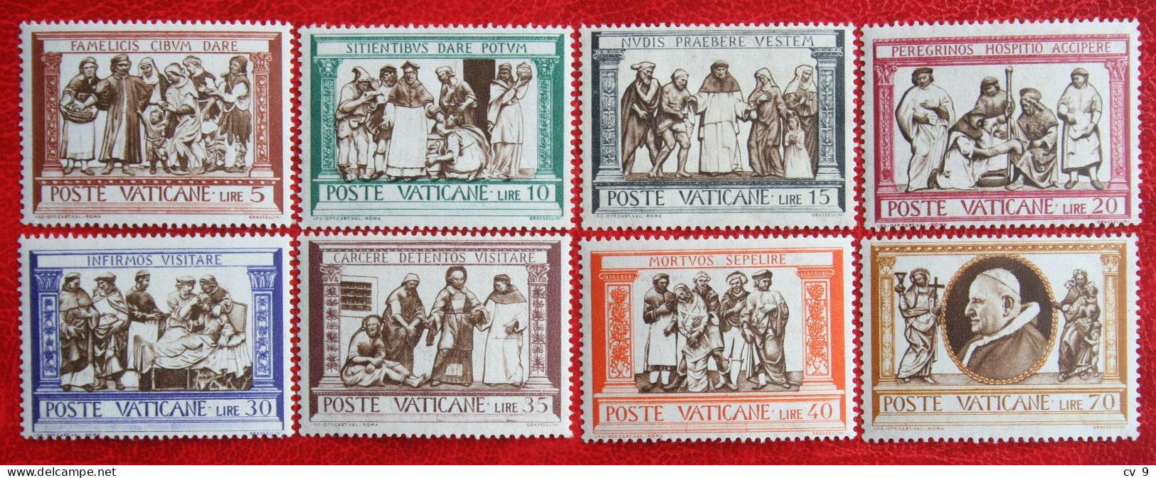 Works Of Mercy Barmherzigkeit 1960 Mi 347-354 Yv 302-307 Ongebruikt / MH / * VATICANO VATICAN VATICAAN - Unused Stamps