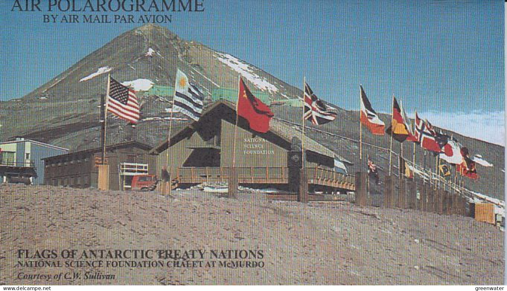 USA Air Polarogramme McMurdo Flags Of Antarctic Treaty Nations Unused (RO183) - Onderzoeksstations