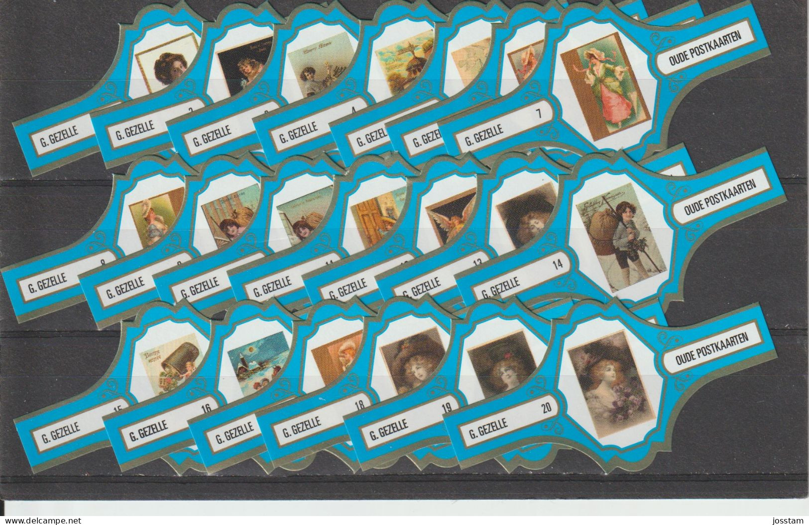 Reeks 726 Postkaarten    1-20  ,20  Stuks Compleet   , Sigarenbanden Vitolas , Etiquette - Bauchbinden (Zigarrenringe)