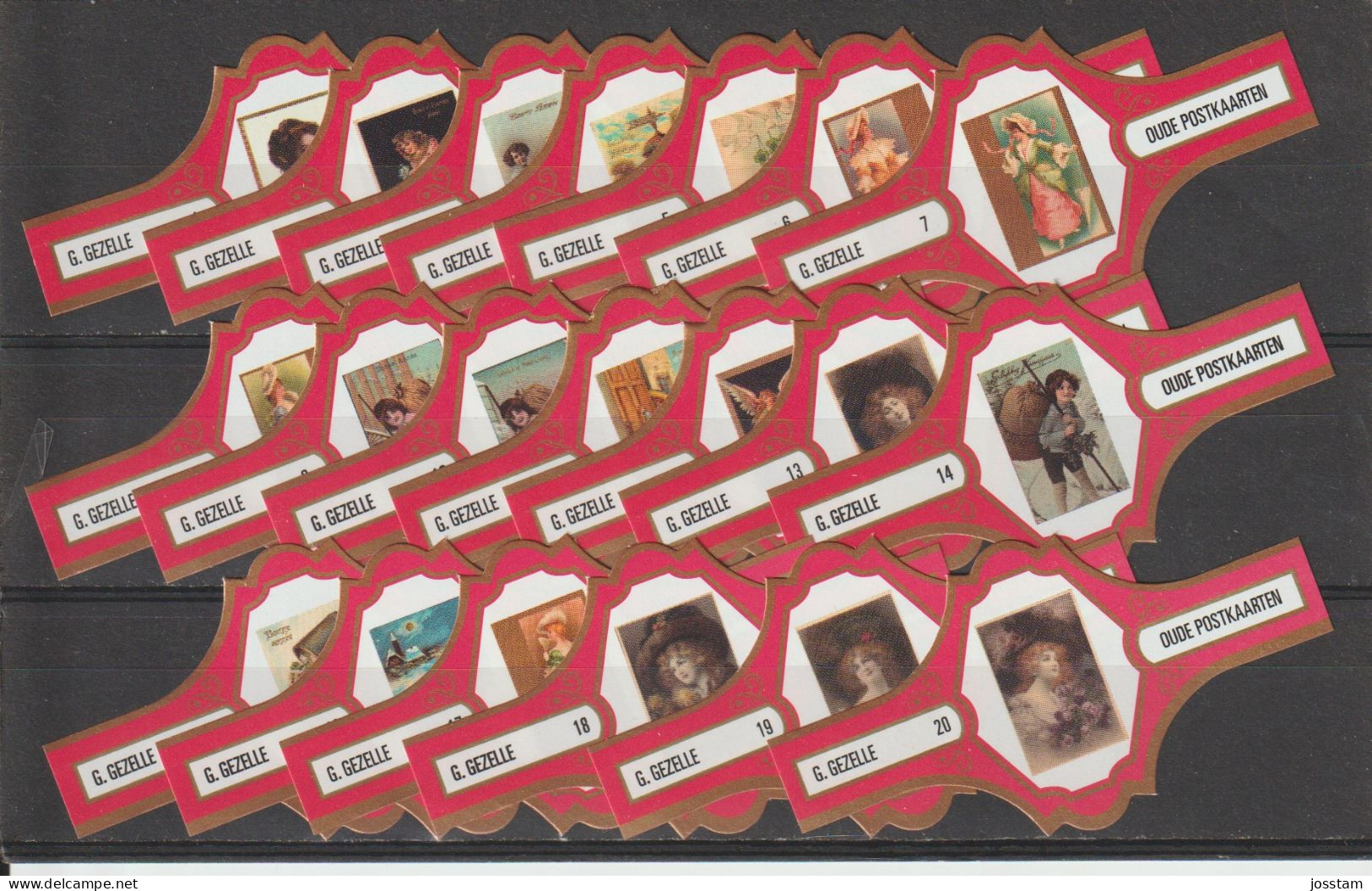 Reeks 727  Postkaarten    1-20  ,20  Stuks Compleet   , Sigarenbanden Vitolas , Etiquette - Sigarenbandjes