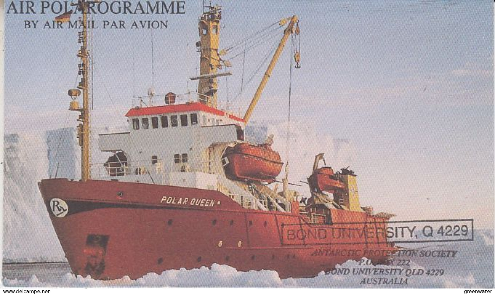 USA Air Polarogramme MS Polar Queen Ca Bond University  Unused (RO184) - Polar Ships & Icebreakers