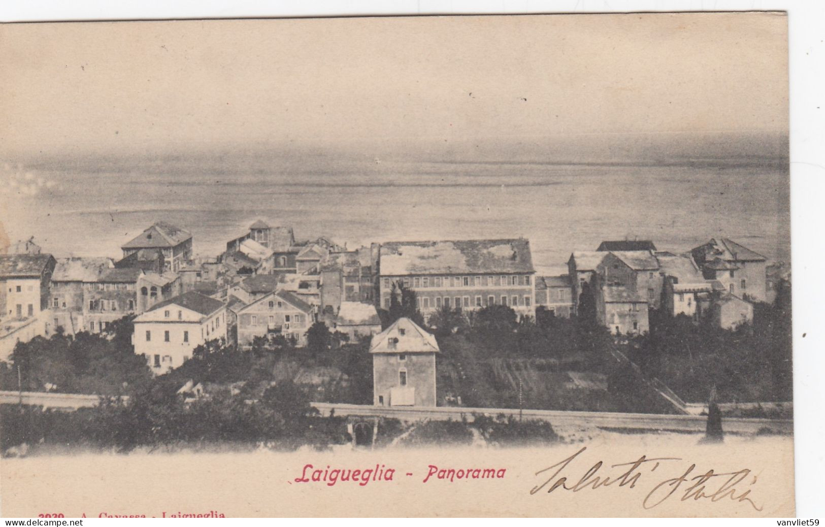 LAIGUEGLIA-SAVONA-PANORAMA- CARTOLINA VIAGGIATA IL 28-8-1905-RETRO INDIVISO - Savona