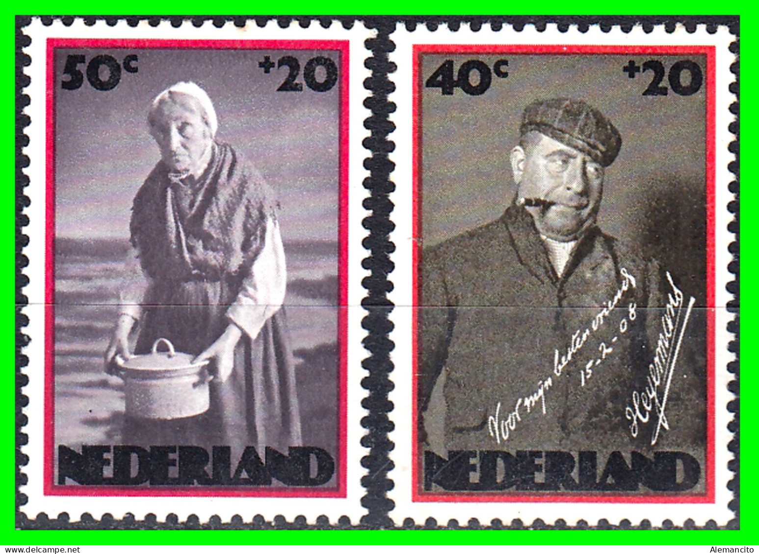 PAISES BAJOS ( EUROPA )  2 SELLOS TEMATICA PERSONAJES - Used Stamps