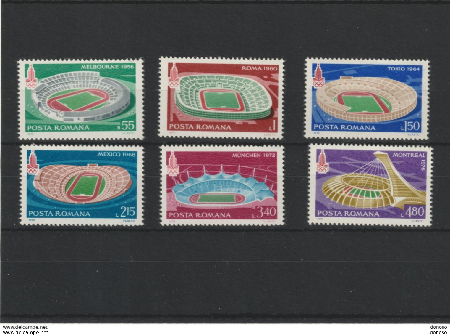 ROUMANIE 1979 JEUX OLYMPIQUES DE MOSCOU Yvert 3210-3215, Michel 3625-3630 NEUF** MNH Cote 4 Euros - Unused Stamps