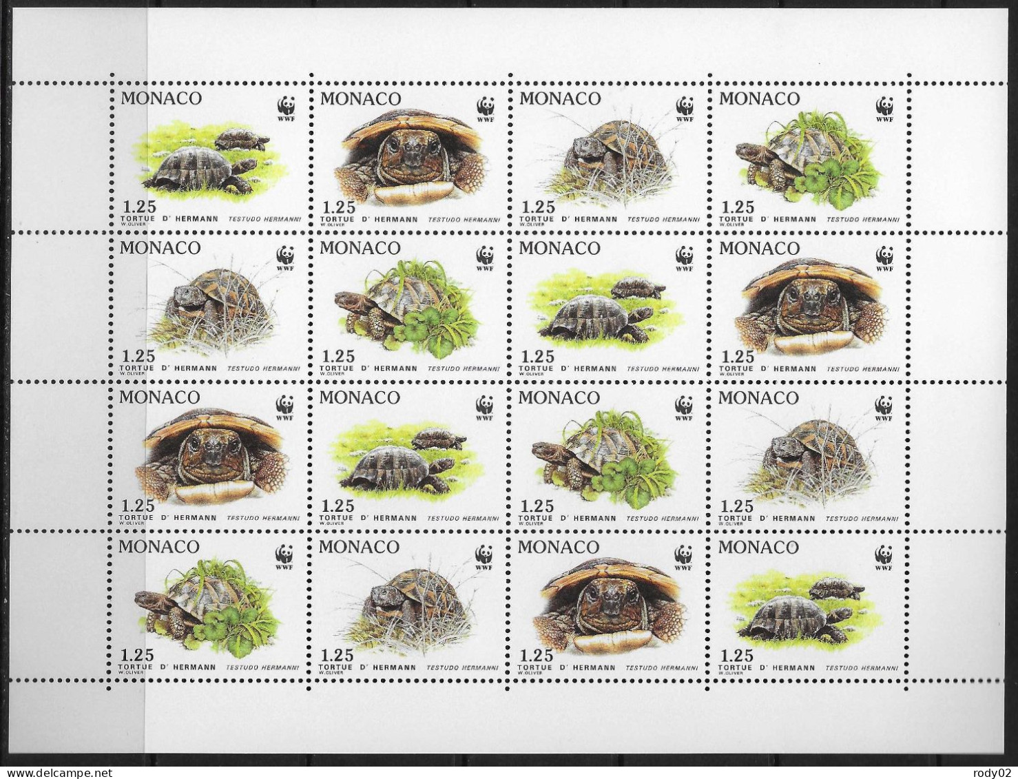 MONACO - ANNEE 1991 - TORTUE D'HERMANN - F 1805 A 1808 - NEUF** MNH - Nuovi