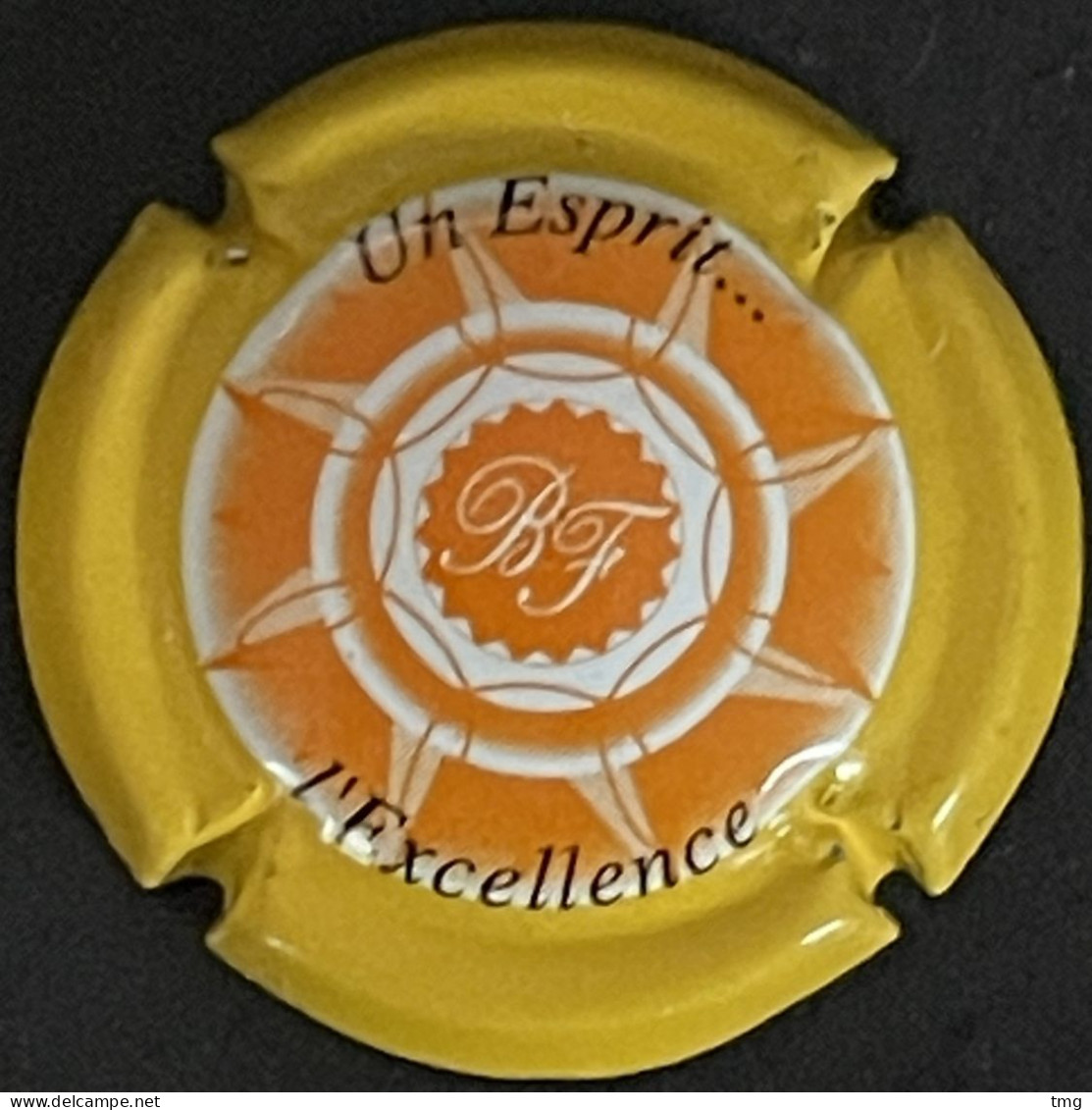 305 - 9 - Baron Fuente (orange & Jaune) Un Esprit … L’Excellence (côte 2 Euros) Capsule De Champagne - Autres & Non Classés