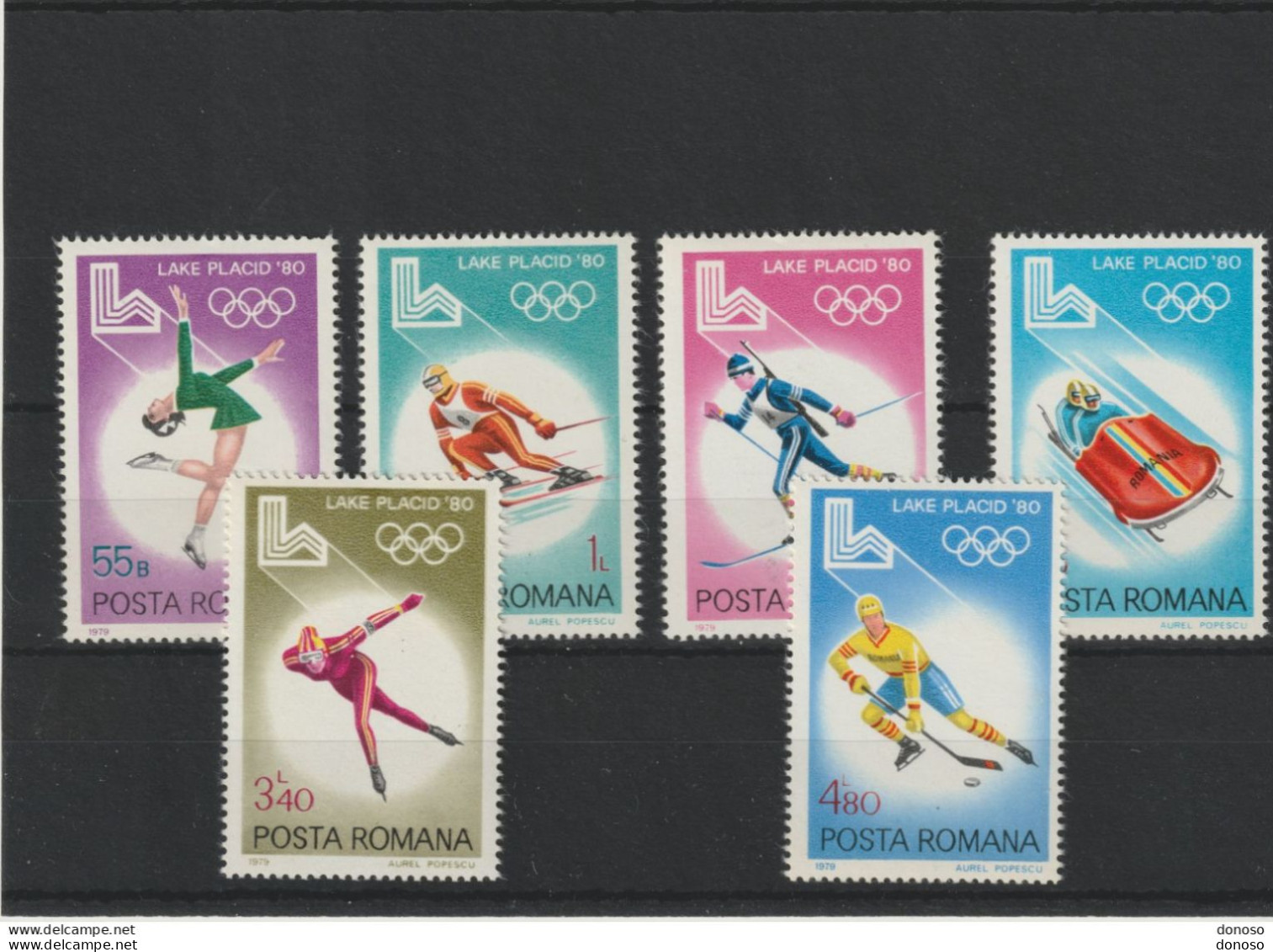 ROUMANIE 1980 JEUX OLYMPIQUES DE LAKE PLACID Yvert 3241-3246, Michel 3666-3671 NEUF** MNH Cote 4 Euros - Unused Stamps