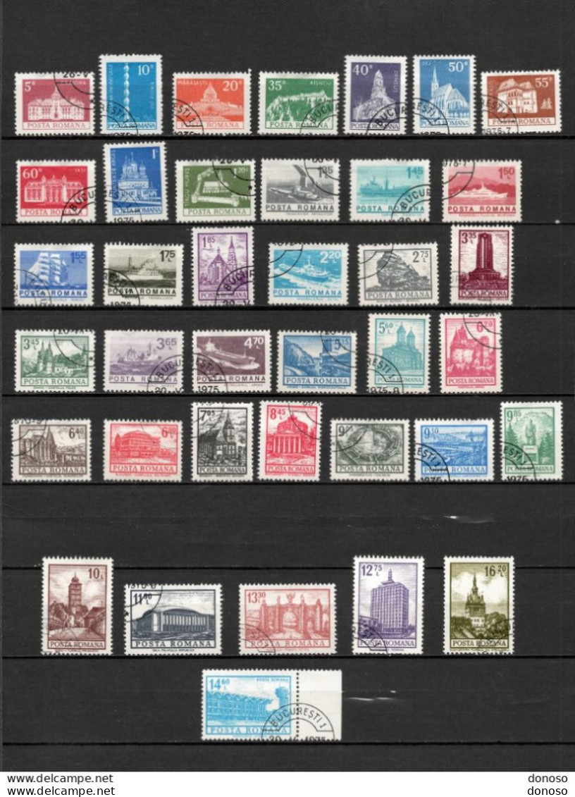 ROUMANIE 1972 Monuments, Bateaux Yvert 2757-2793 + PA 236, Michel 3083-3102  Oblitéré Cote 8,40 Euros - Used Stamps