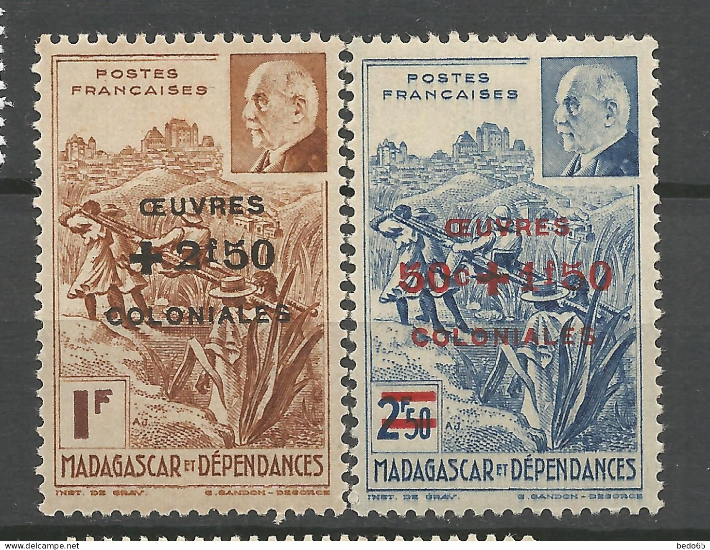 MADAGASCAR  N° 284 Et 285 NEUF**  SANS CHARNIERE NI TRACE / Hingeless  / MNH - Unused Stamps