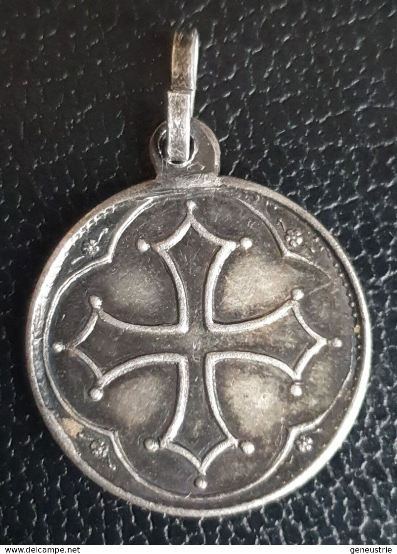 Médaille Religieuse De Protection Contre La Peste XIXe Argenté "Saint Roch" Religious Medal - Religion & Esotericism