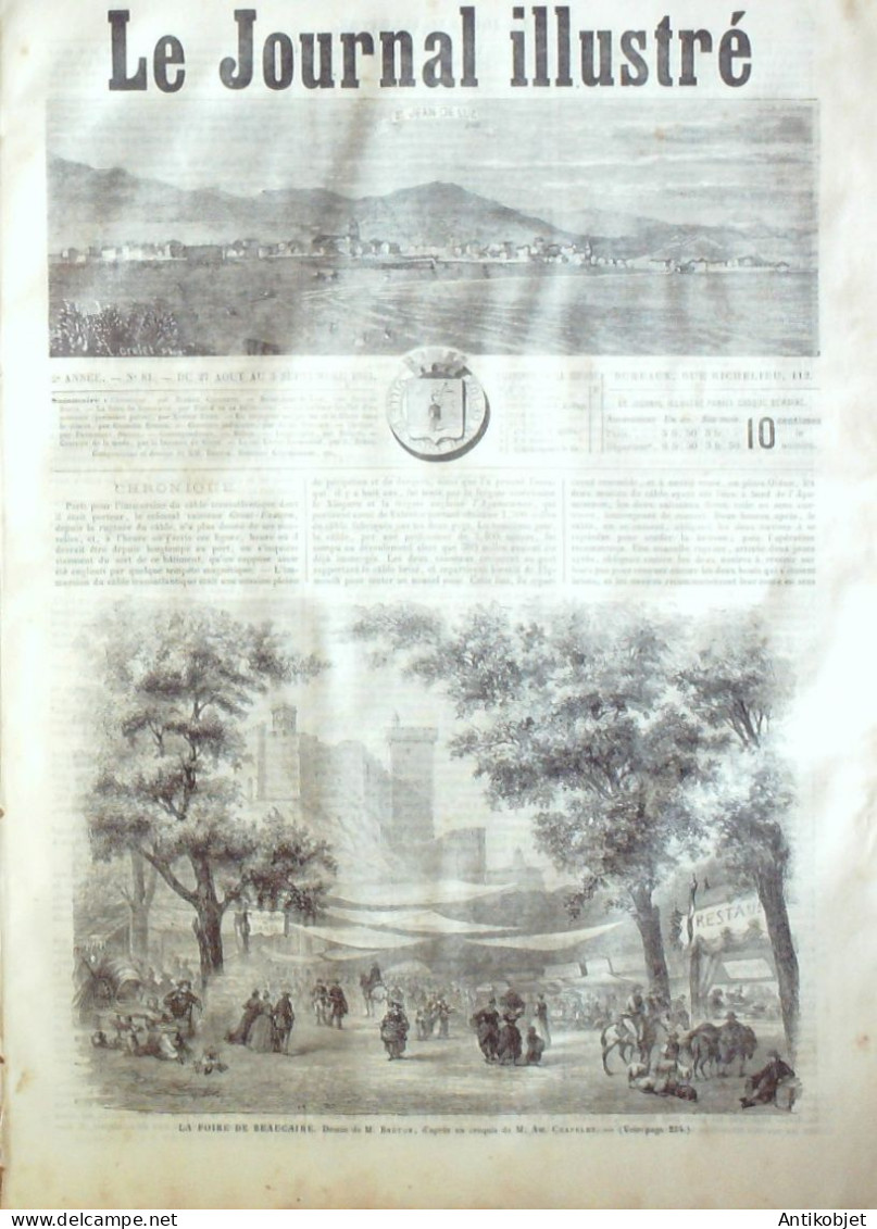 Le Journal Illustré 1865 N°81Beaucaire (30) Saint-Jean-De-Luz (64) Kretzchmer Emmanuel II Jean Nigra - 1850 - 1899