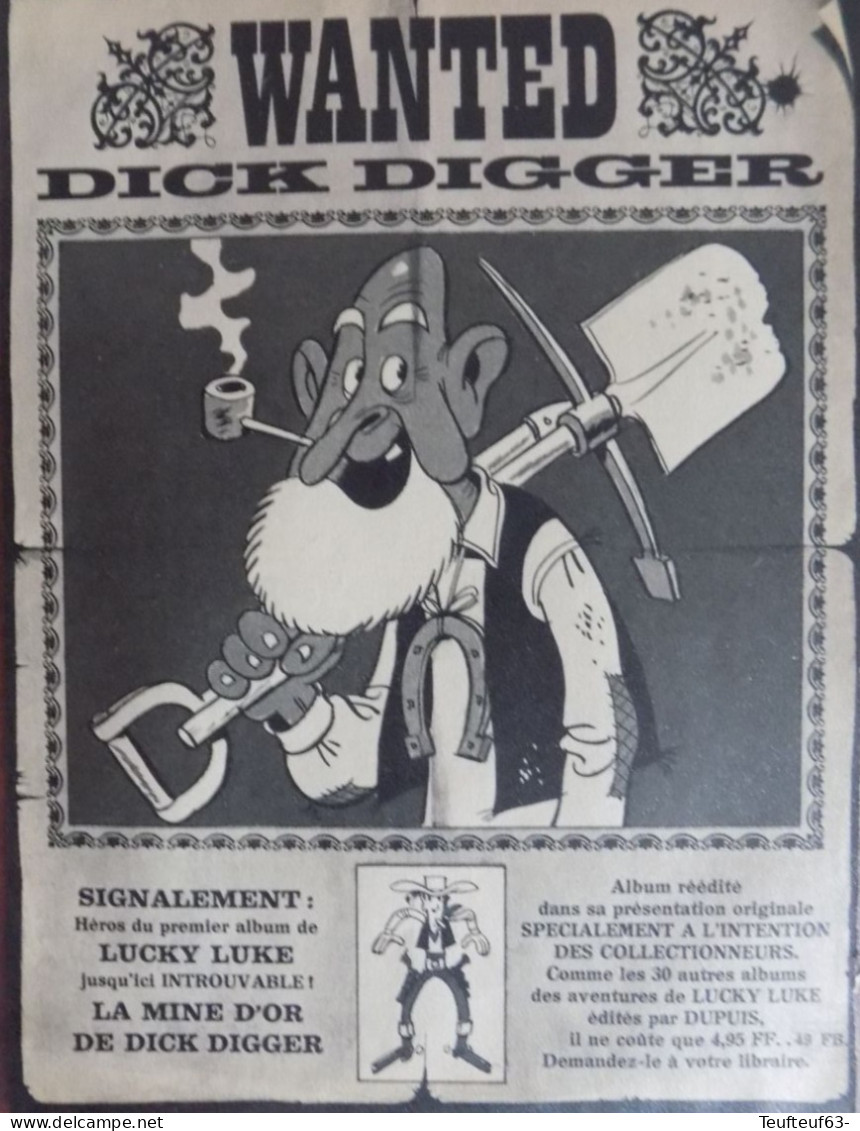 Publicité De Presse ; Parution Album Lucky Luke " Dick Digger " - Werbung