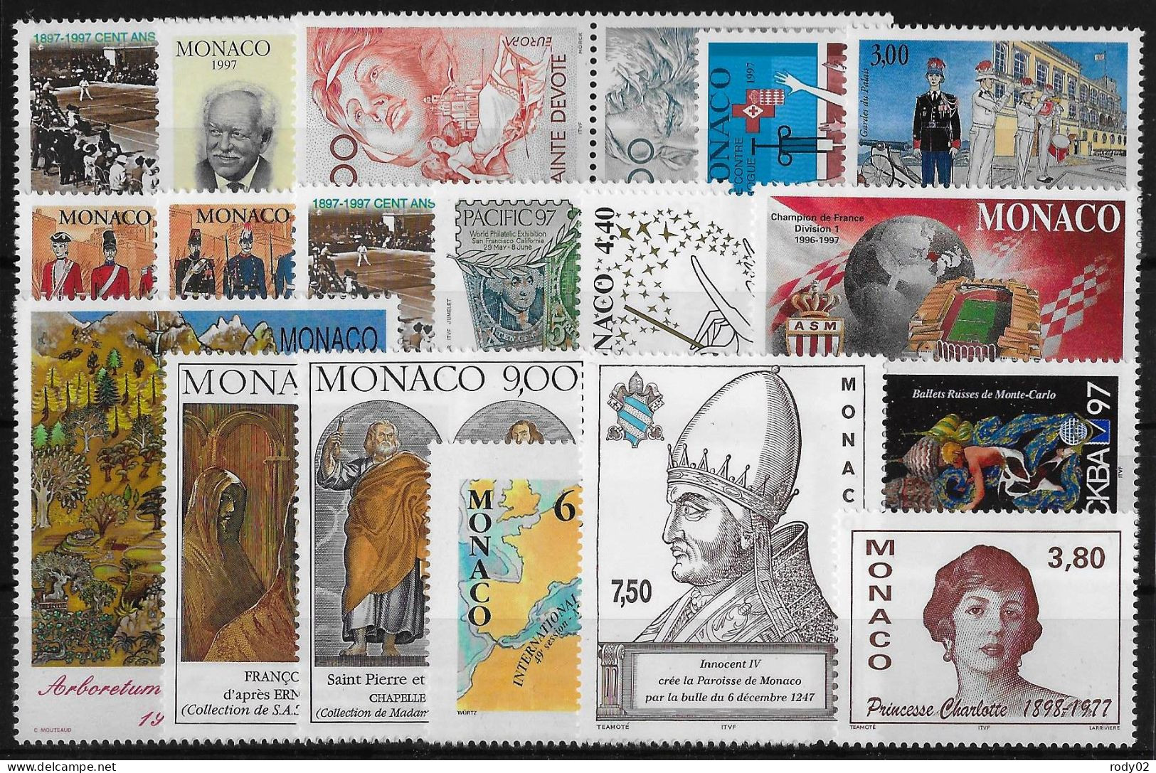 MONACO - ANNEE 1997 - 27 VALEURS - NEUF** MNH - 2 SCANS - Ungebraucht