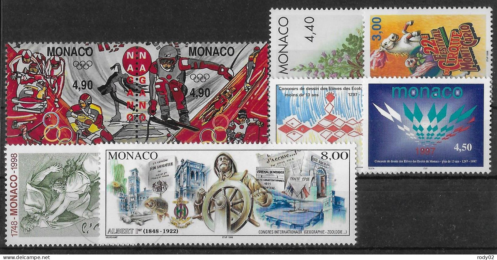 MONACO - ANNEE 1997 - 27 VALEURS - NEUF** MNH - 2 SCANS - Unused Stamps