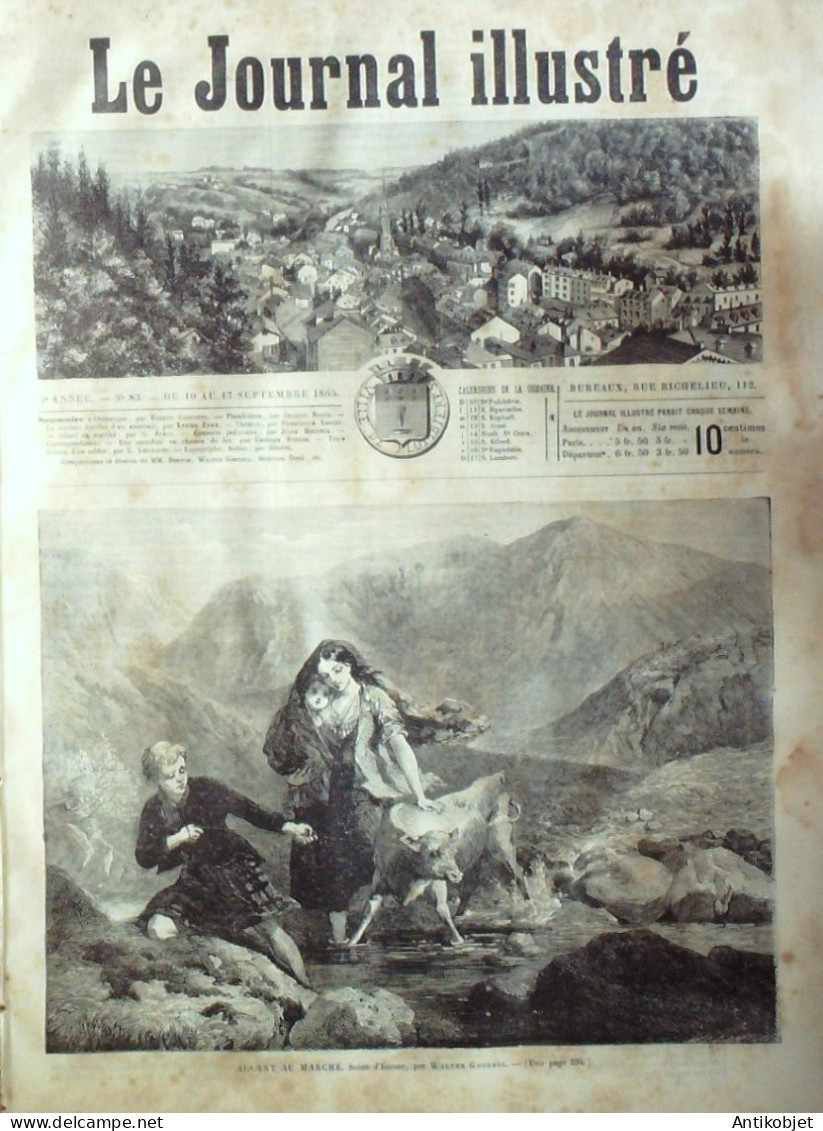 Le Journal Illustré 1865 N°83 Plombières (88) Ecosse Marché Etretat (76) Autriche Vienne - 1850 - 1899