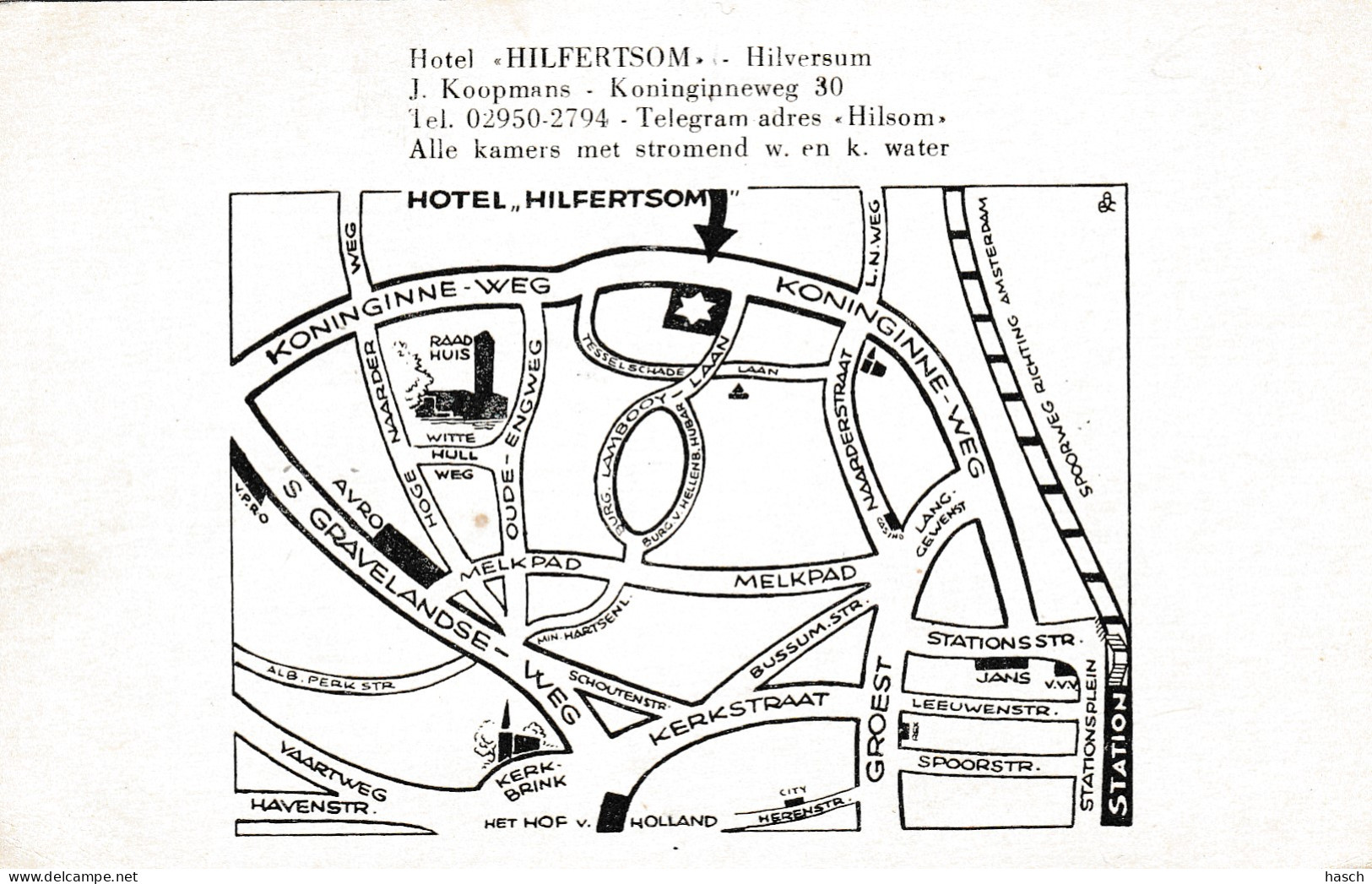4934 50 Hilversum, Hotel Hilfertsom. (Zie Achterkant)  - Hilversum