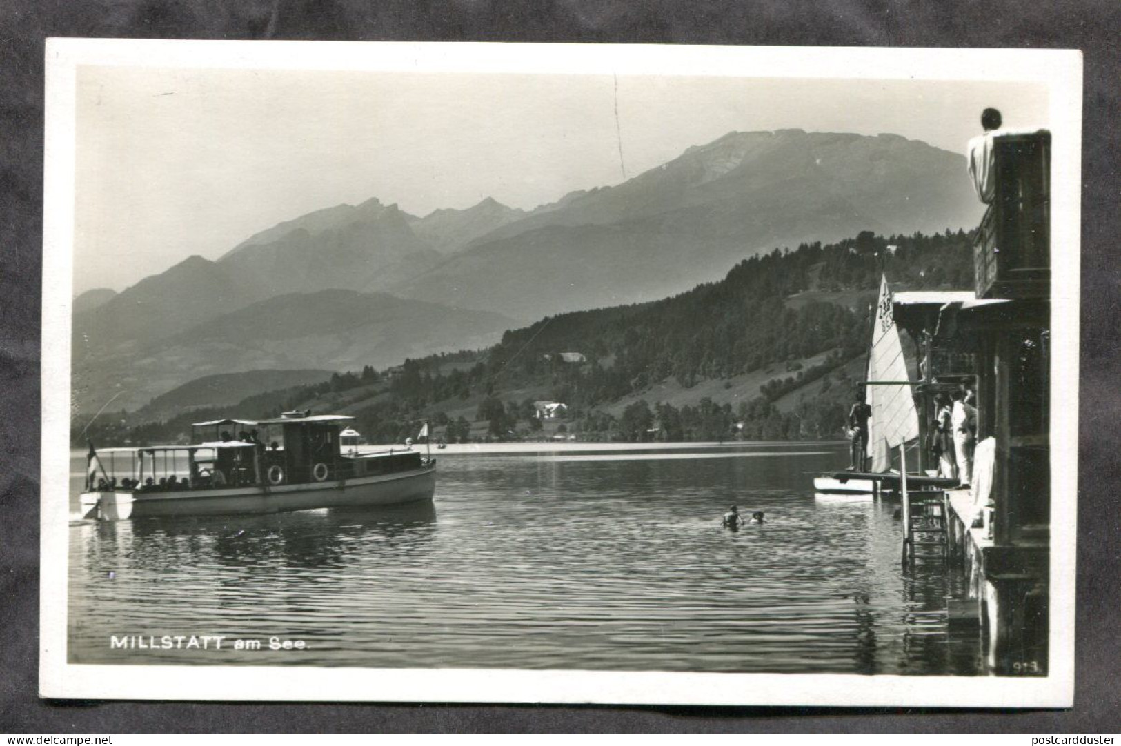 MILLSTATT Austria 1927 Lake. Boat. Real Photo Postcard (h1806) - Millstatt