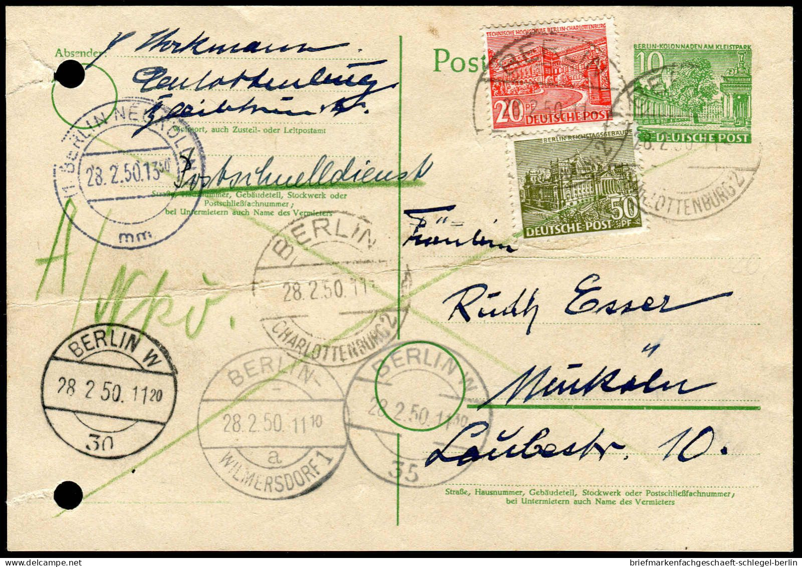 Berlin, 1950, P 5 + 49, 53, Brief - Other & Unclassified