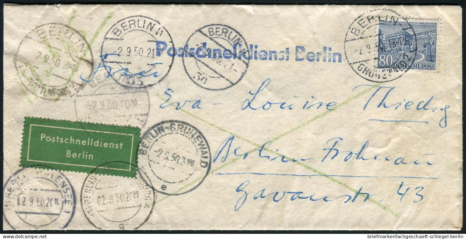 Berlin, 1950, 55, Brief - Autres & Non Classés