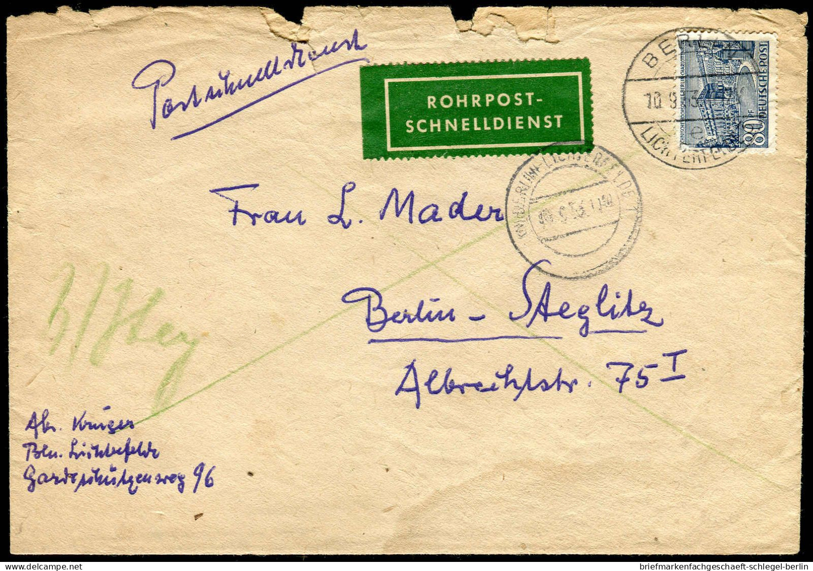 Berlin, 1953, 55, Brief - Other & Unclassified