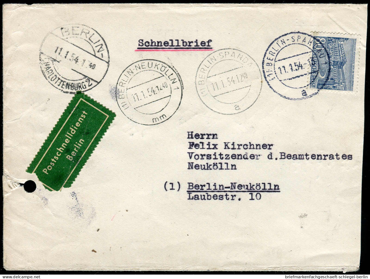 Berlin, 1954, 55, Brief - Altri & Non Classificati