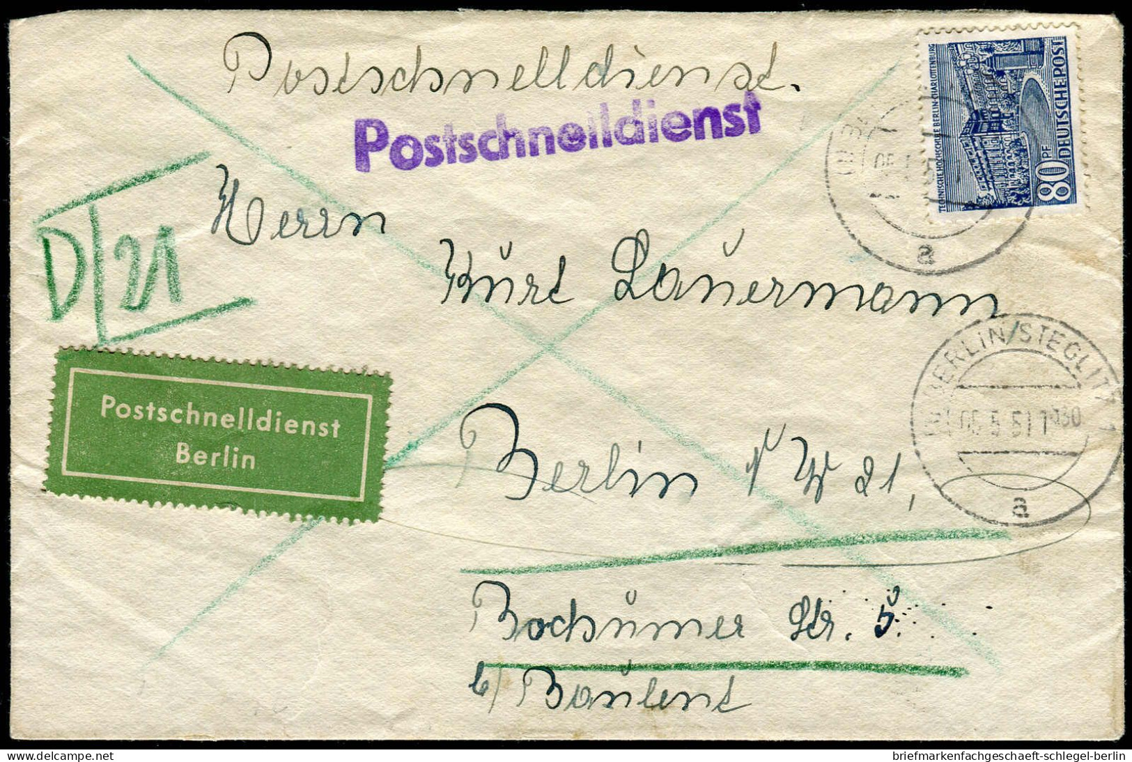 Berlin, 1951, 55, Brief - Otros & Sin Clasificación