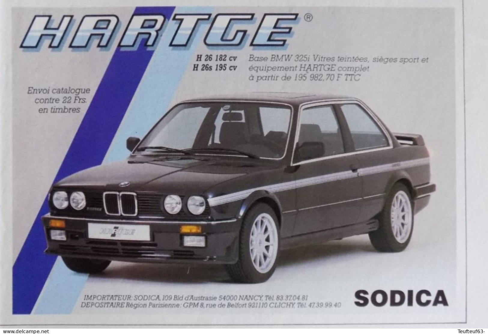 Publicité De Presse ; Automobile BMW 325i Hartge - Werbung