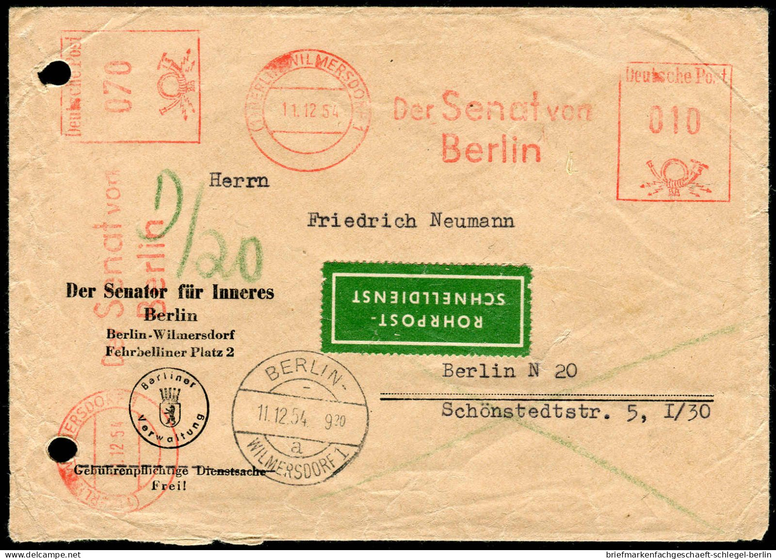 Berlin, 1954, AFS =080=, Brief - Autres & Non Classés