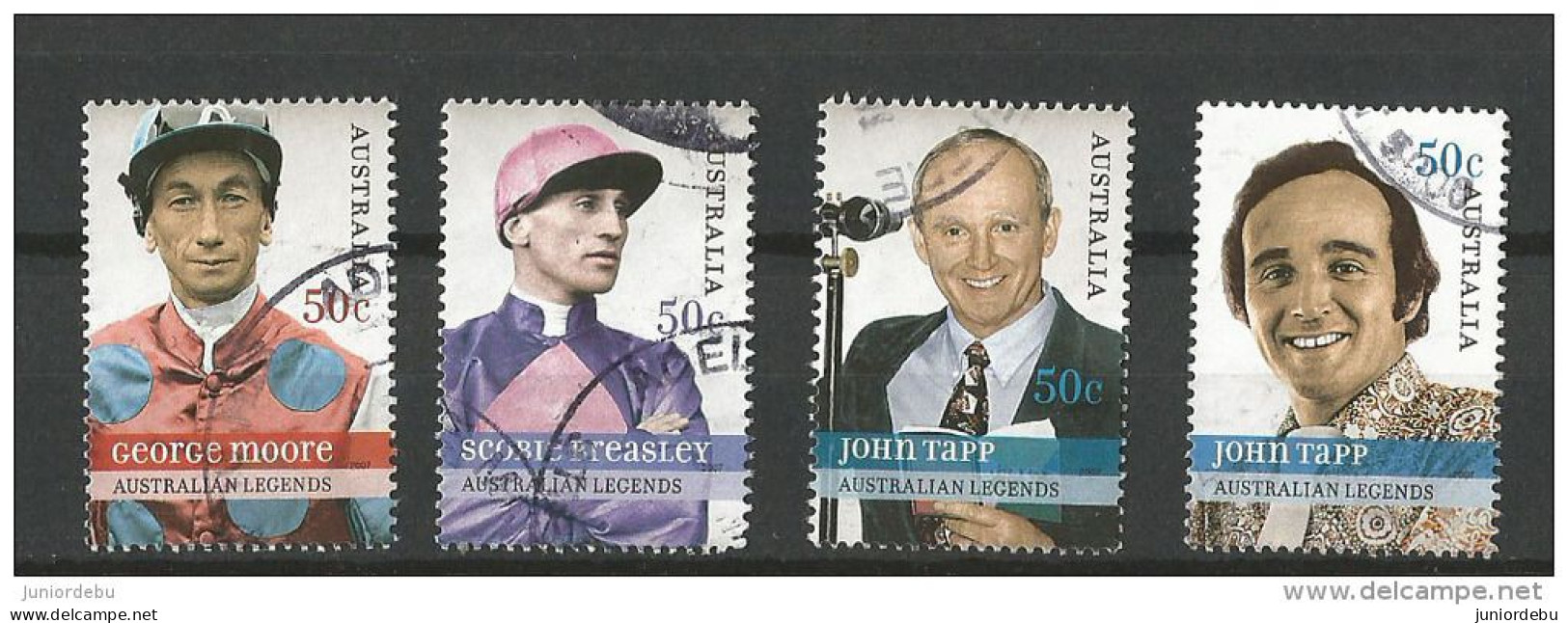 Australia  - 2007  - Australian Legends - 4 Different  - USED. ( Condition As Per Scan ) ( OL 14/07/2013. ) - Gebraucht