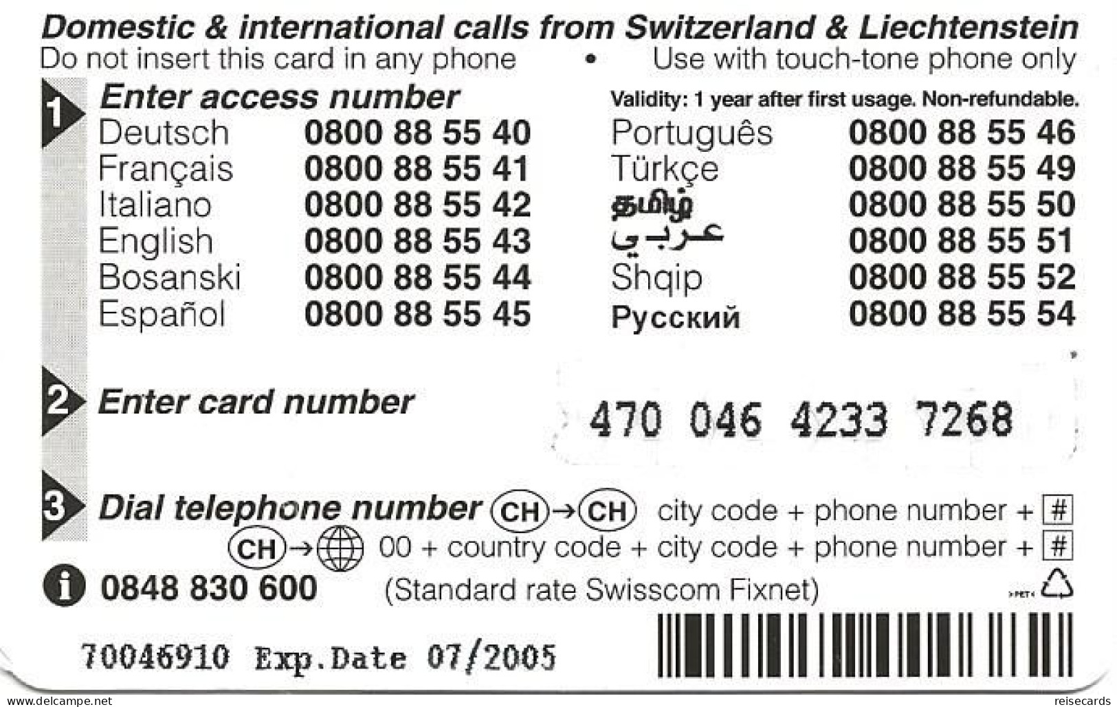 Liechtenstein: TelecomFL - Swans - Liechtenstein