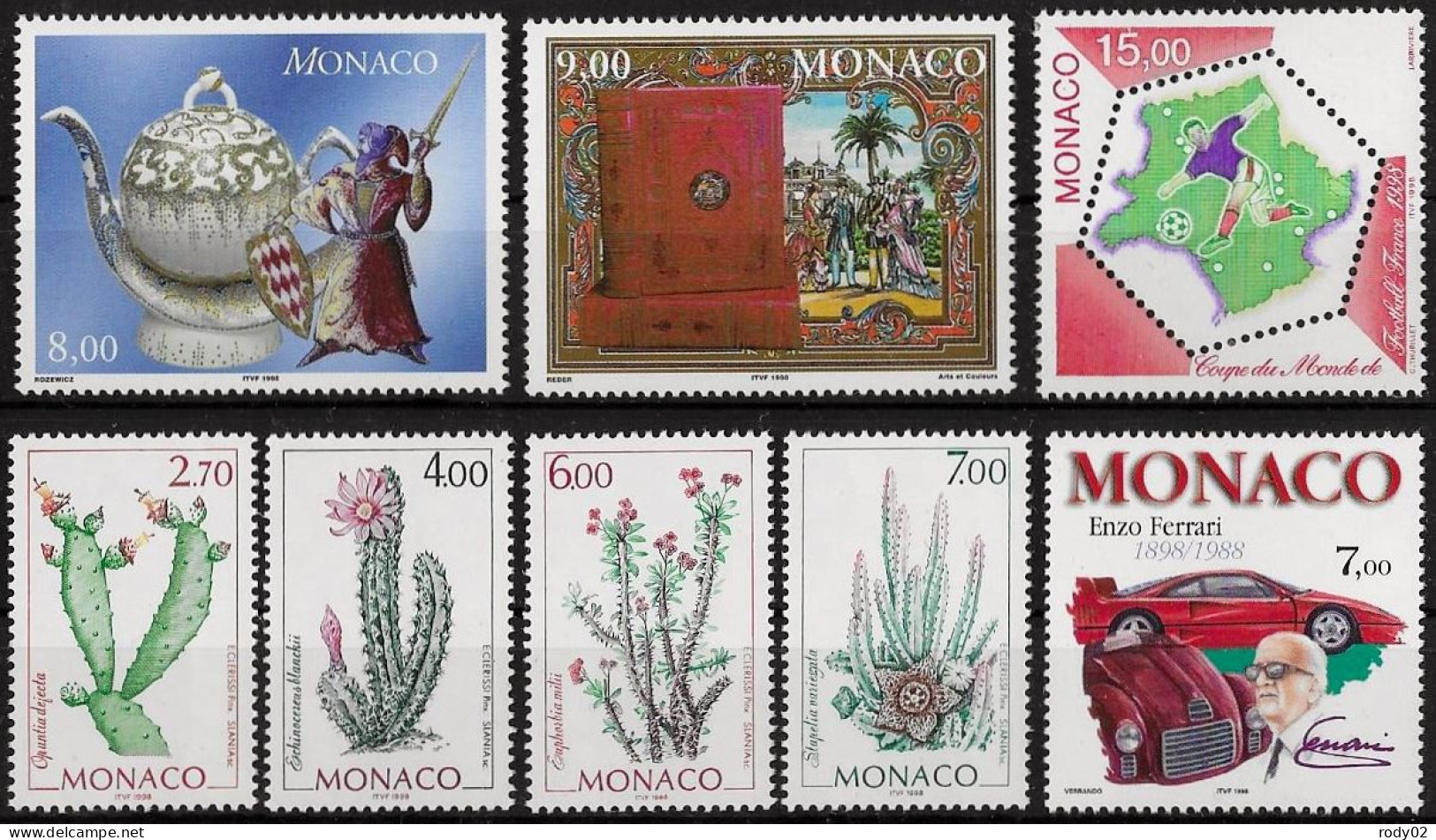 MONACO - ANNEE 1998 - N° 2161 A 2168 - NEUF** MNH - Unused Stamps