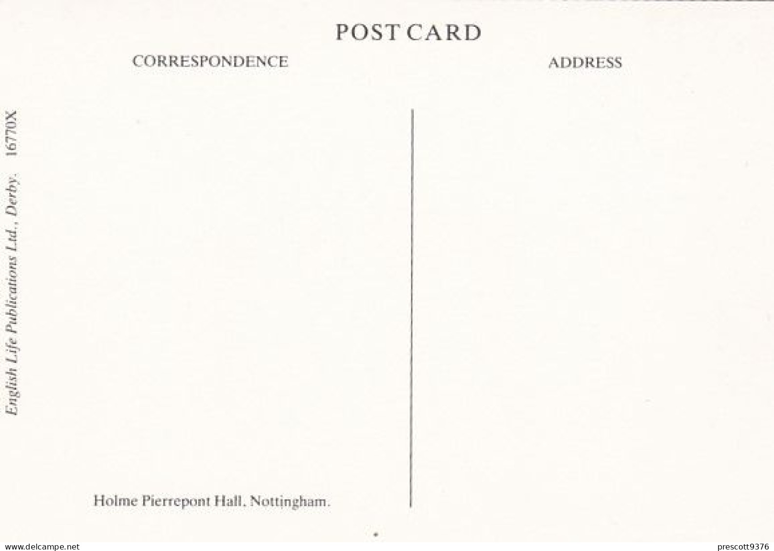 Holme Pierpoint Hall, Nottingham, Nottinghamshire -  Unused Postcard -  N1 - Nottingham