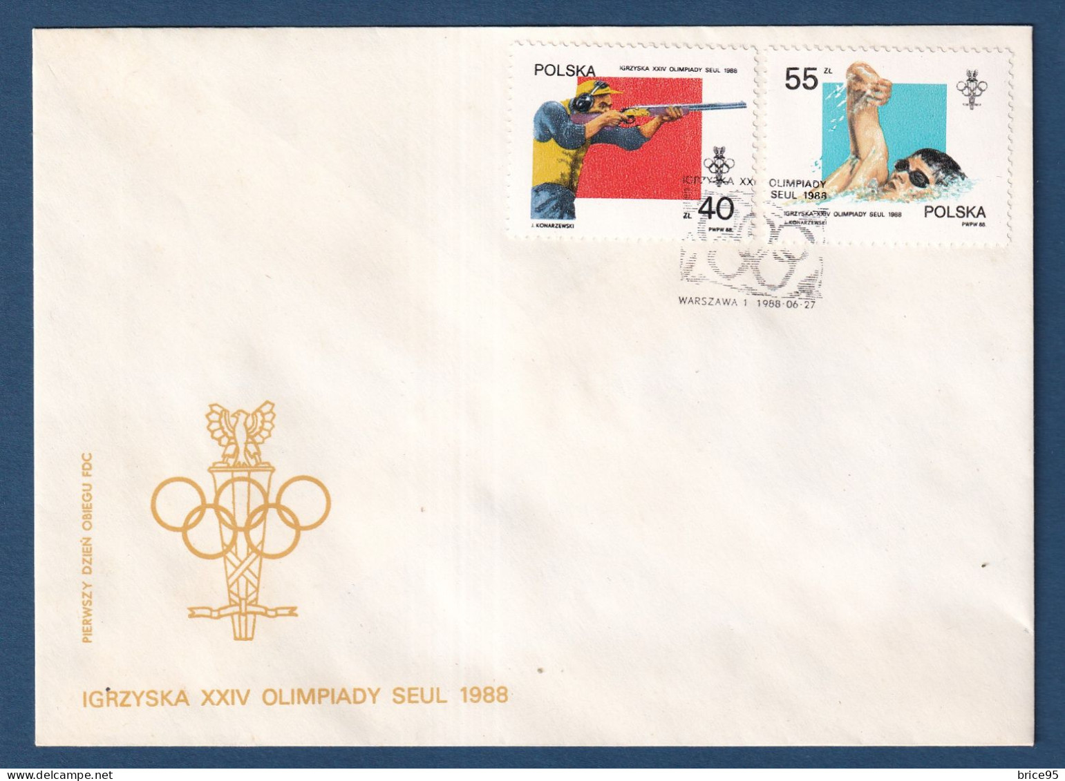 Pologne - Sur Lettre - Jeux Olympiques - 1988 - Lettres & Documents