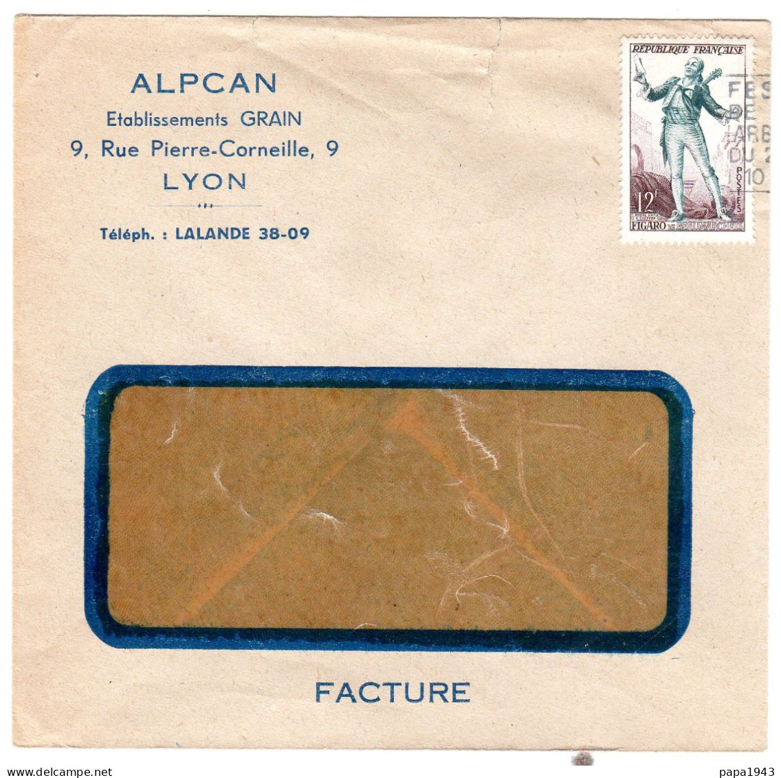 Lettre  " ALPCAN  Ets GRAIN LYON " - Lettres & Documents