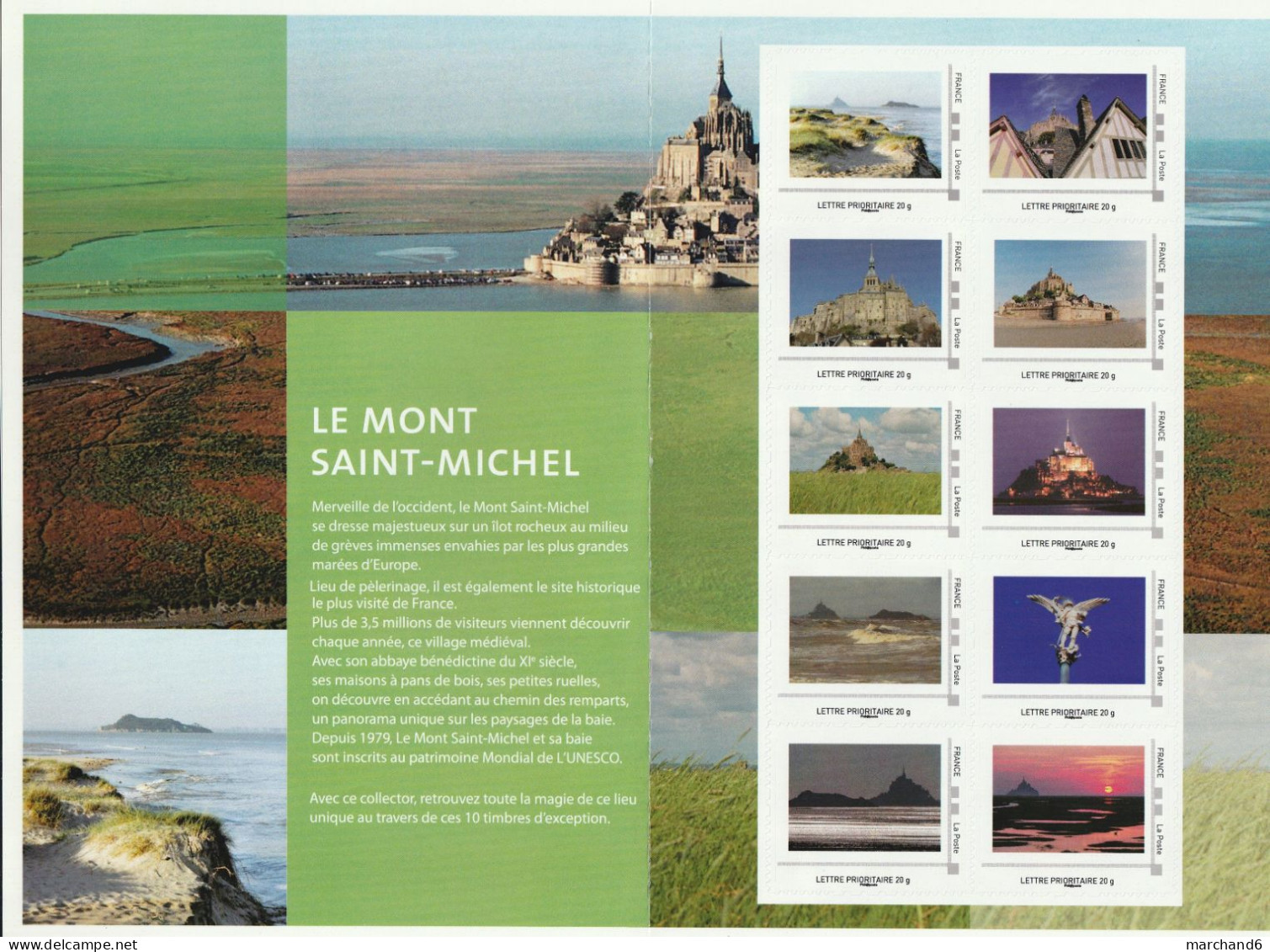 Feuillet Collector Le Mont Saint Michel France 2012 IDT L P 20gr 10 Timbres Autoadhésifs N°133 - Collectors